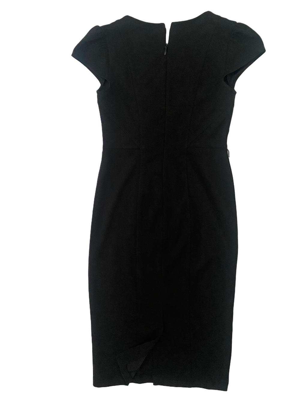 New York & Company Black Cap-Sleeve Sheath Dress with Waist Belt - Picture 2 of 9